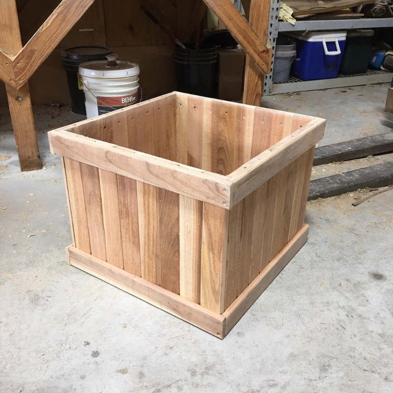 Square Cedar Planter Box – Outdoor Garden Planter – 12" x 12" x 12"